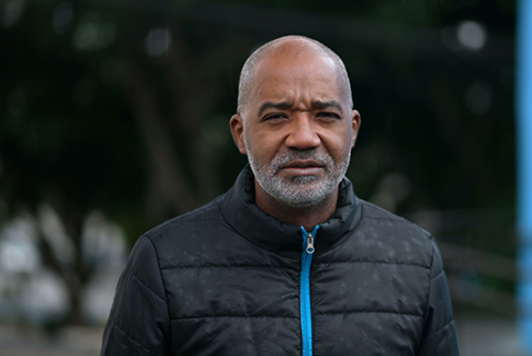 Portrait of serious black male